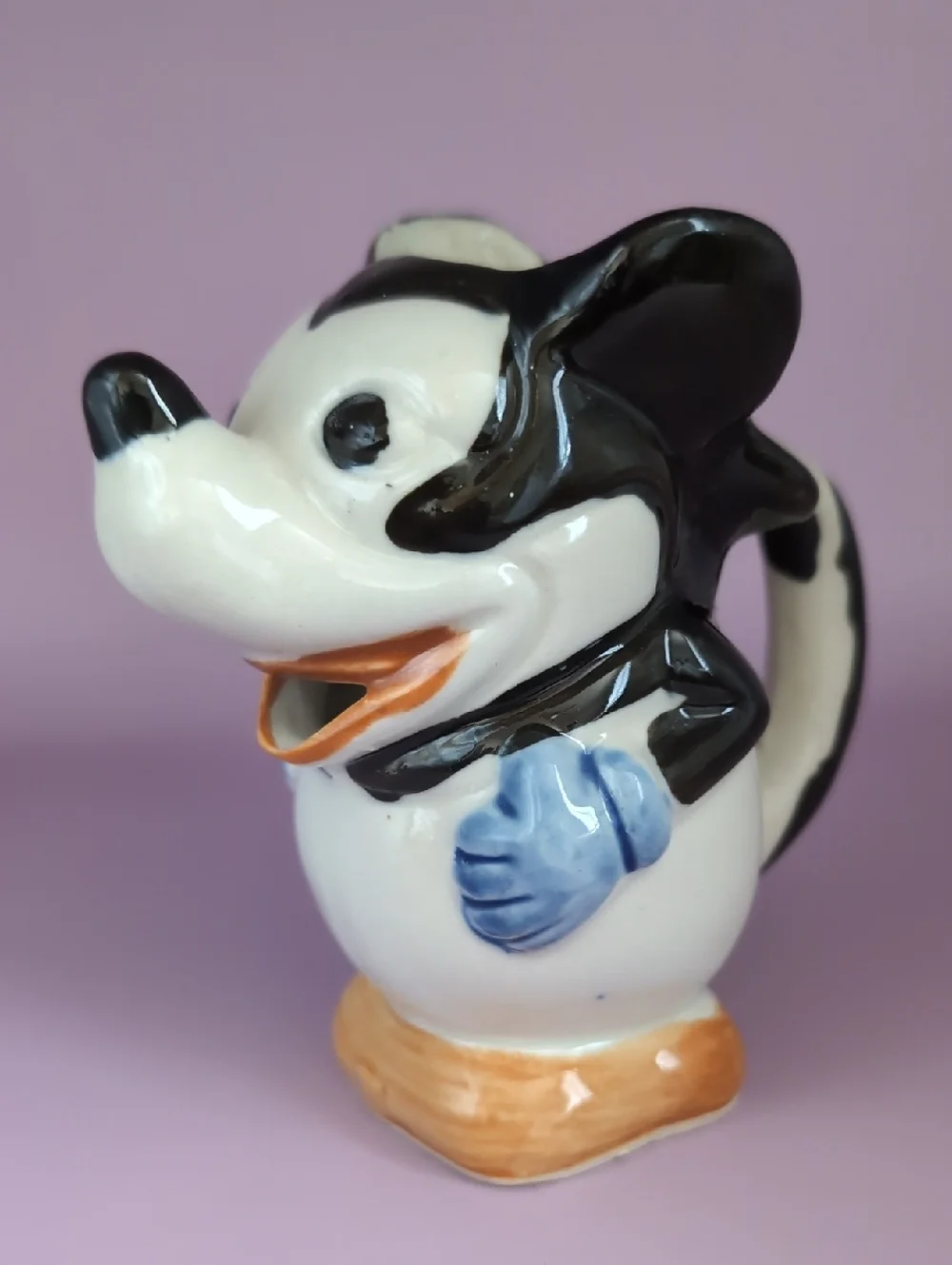 Vintage MICKEY MOUSE Figural Glazed Ceramic Pitcher Creamer Japan 1930s 1940s